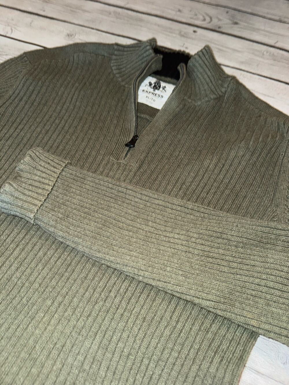 Express Men’s XL Quarter-Zip Pullover 100% Cotton Excellent Condition